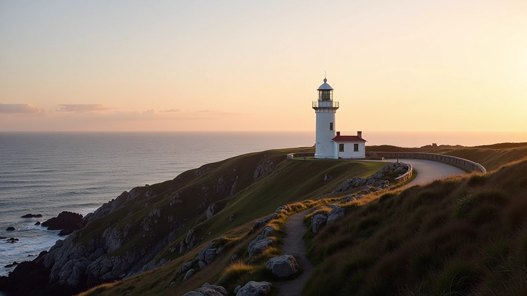 Lighthouse on coastal cliffs